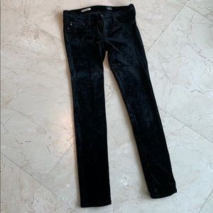 AG Black Velvet Jeans. Size 28R.